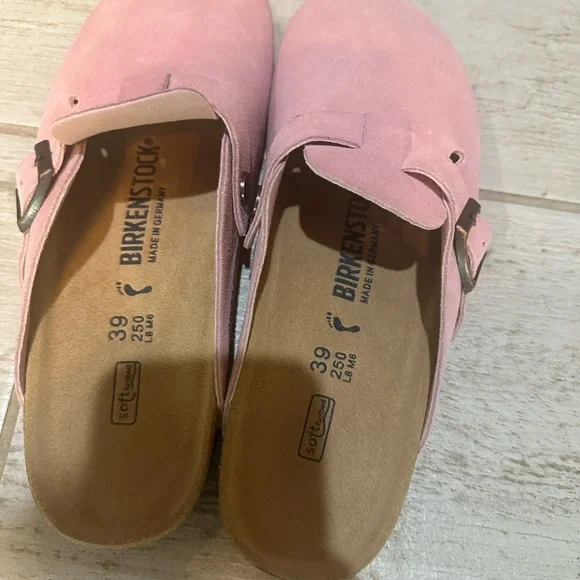 Birkenstock Soft Pink Mules with Strap - Picture 3 of 5